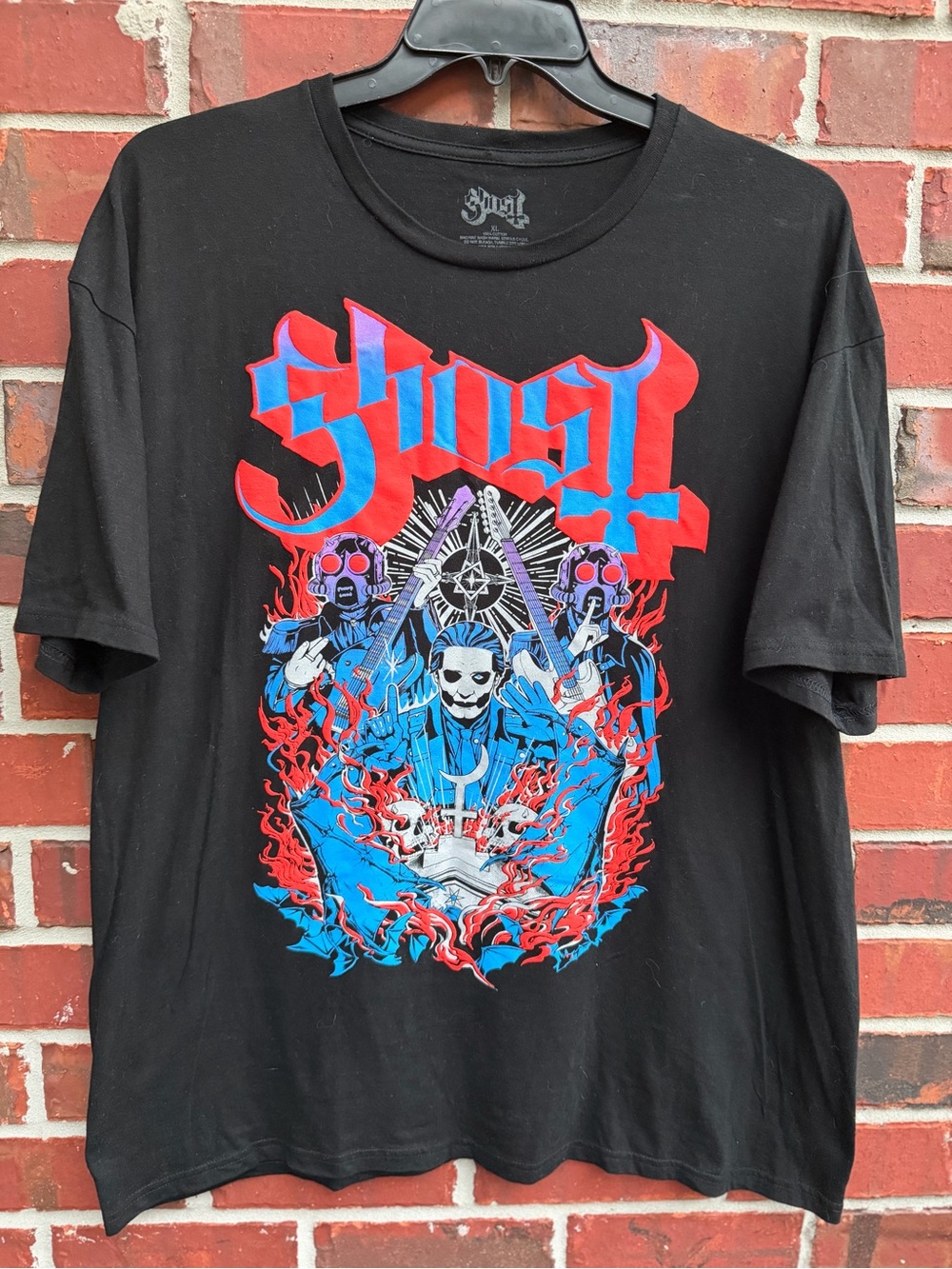 Ghost Cardinal Copia & Nameless Ghouls Men XL Black Graphic Rock Band T-Shirt P4